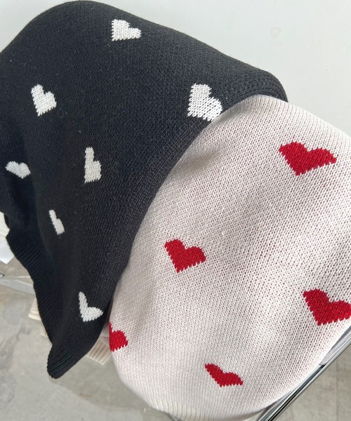 Futier land(フューティアランド)の「ハート柄ニットプルオーバー(ニット/セーター・レディース・アイボリー/ブラック・FREE)」の9枚目の写真