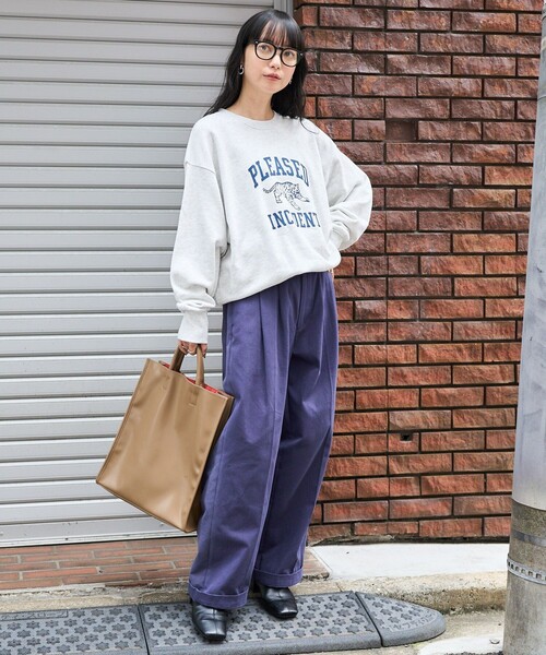 FREAK'S STORE（フリークスストア）の「トラ スウェット/ロゴスウェット（スウェット・レディース・ライトグレー/チャコールグレー/ネイビー・ﾌﾘ-）」の4枚目の写真