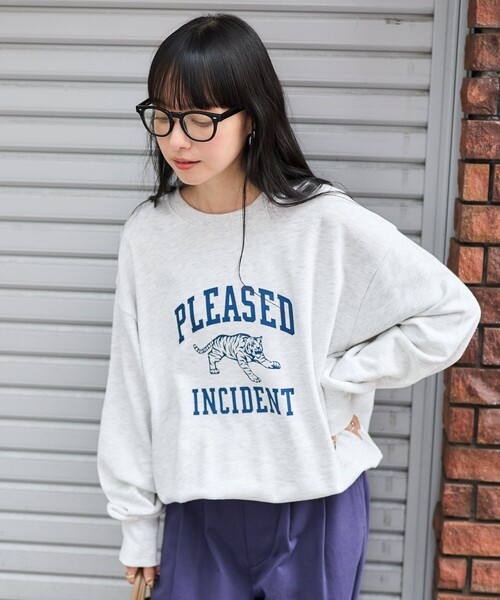 FREAK'S STORE（フリークスストア）の「トラ スウェット/ロゴスウェット（スウェット・レディース・ライトグレー/チャコールグレー/ネイビー・ﾌﾘ-）」の9枚目の写真