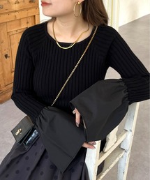 prose verse | フレアスリーブボートネックリブニット(ニット/セーター)