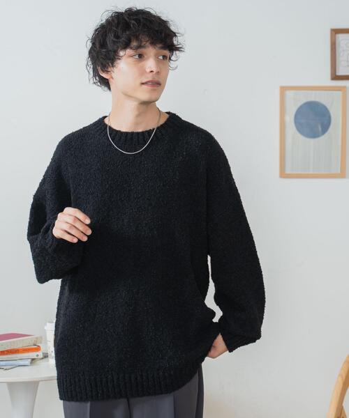 WEGO（ウィゴー）の「WEGO/ブークレプルオーバー（ニット/セーター・メンズ・ブラック/ベージュ・LARGE/MEDIUM）」の10枚目の写真