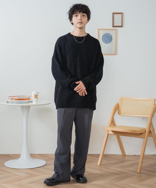 WEGO（ウィゴー）の「WEGO/ブークレプルオーバー（ニット/セーター・メンズ・ブラック/ベージュ・LARGE/MEDIUM）」の12枚目の写真