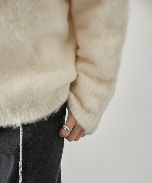 JUNRED（ジュンレッド）の「シャギーモックネックニットPO（ニット/セーター・メンズ・ホワイト/ダークブラウン/ライトグレー・L/LL/M）」の20枚目の写真