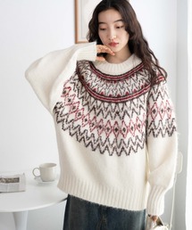 WEGO | WEGO/【23年秋冬新作】フェアアイルニットプルオーバー(ニット/セーター)