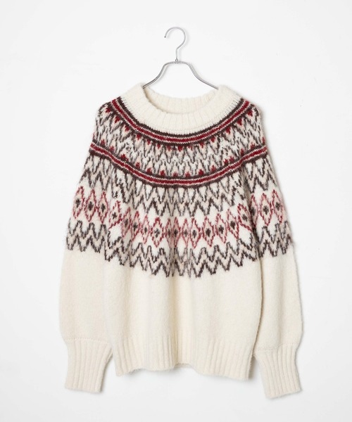 WEGO（ウィゴー）の「WEGO/フェアアイルニットプルオーバー（ニット/セーター・レディース・ブルー/アイボリー・FREE）」の16枚目の写真