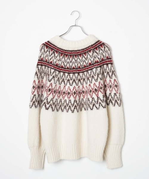 WEGO（ウィゴー）の「WEGO/フェアアイルニットプルオーバー（ニット/セーター・レディース・ブルー/アイボリー・FREE）」の17枚目の写真