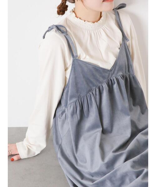 ehka sopo（エヘカソポ）の「シャーリング襟カットソー（Tシャツ/カットソー・レディース・サックスブルー/オフホワイト/ブラック/キナリ・F）」の2枚目の写真