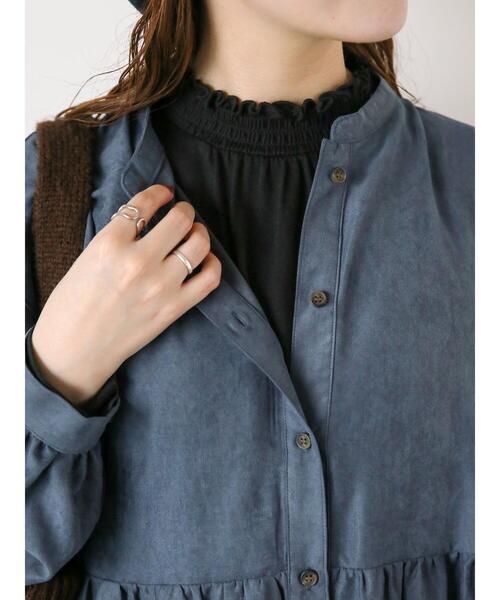 ehka sopo（エヘカソポ）の「シャーリング襟カットソー（Tシャツ/カットソー・レディース・サックスブルー/オフホワイト/ブラック/キナリ・F）」の3枚目の写真