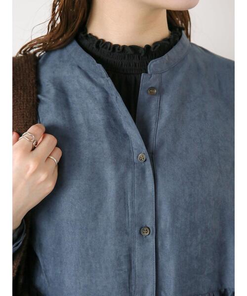 ehka sopo（エヘカソポ）の「シャーリング襟カットソー（Tシャツ/カットソー・レディース・サックスブルー/オフホワイト/ブラック/キナリ・F）」の6枚目の写真