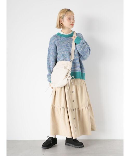 ehka sopo（エヘカソポ）の「シャーリング襟カットソー（Tシャツ/カットソー・レディース・サックスブルー/オフホワイト/ブラック/キナリ・F）」の19枚目の写真