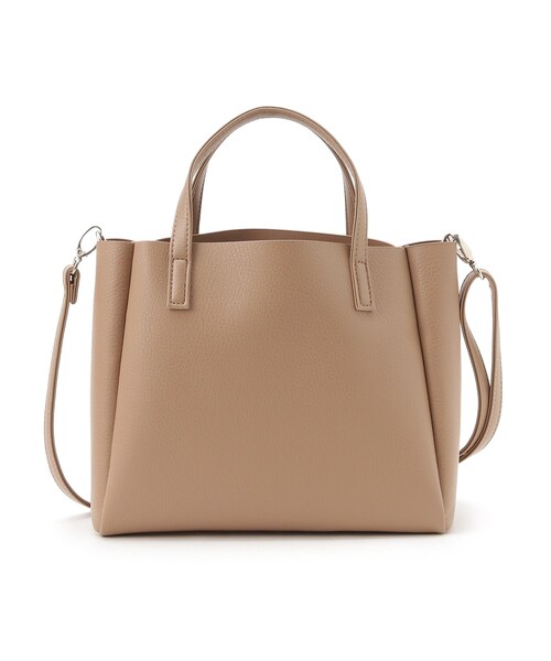 SHOO・LA・RUE（シューラルー）の「◆【通勤/セレモニー/2WAY】一枚革風ミドルトートバッグ（トートバッグ・レディース・グレー系4/ブラック/ブラウン系・00）」の7枚目の写真