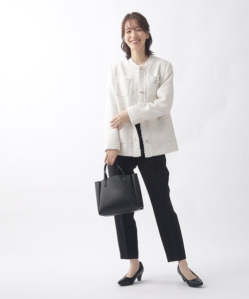 SHOO・LA・RUE（シューラルー）の「◆【通勤/セレモニー/2WAY】一枚革風ミドルトートバッグ（トートバッグ・レディース・グレー系4/ブラック/ブラウン系・00）」の13枚目の写真