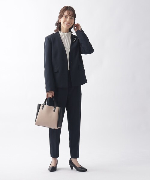 SHOO・LA・RUE（シューラルー）の「◆【通勤/セレモニー/2WAY】一枚革風ミドルトートバッグ（トートバッグ・レディース・グレー系4/ブラック/ブラウン系・00）」の15枚目の写真