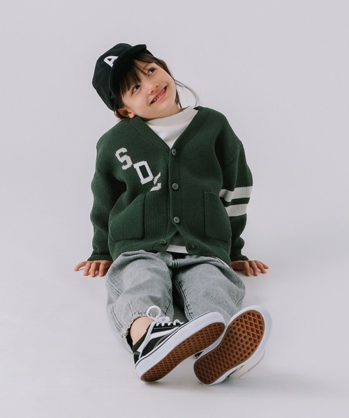 BAYFLOW（ベイフロー）の「[おうちで洗える♪]HAPPYニットカーデ(KIDS)（カーディガン/ボレロ・キッズ・ブラック/グリーン・140cm/120cm/130cm/110cm）」の19枚目の写真