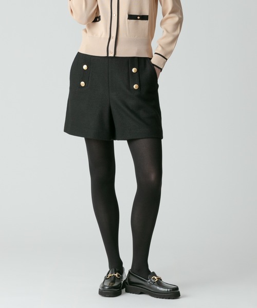 allureville（アルアバイル）の「メルトンマリンショートパンツ（その他パンツ・レディース・ブラック/オフホワイト・2/1）」の2枚目の写真