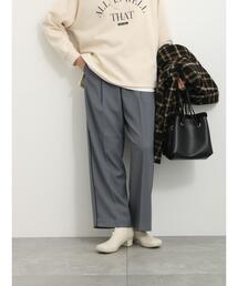 Samansa Mos2 blue | ◎サイドラインワイドパンツ(その他パンツ)