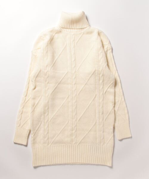 aimoha（アイモハ）の「ケーブルニットミニ丈ワンピース（ワンピース・レディース・レッド/ブラック/オフホワイト・FREE）」の7枚目の写真