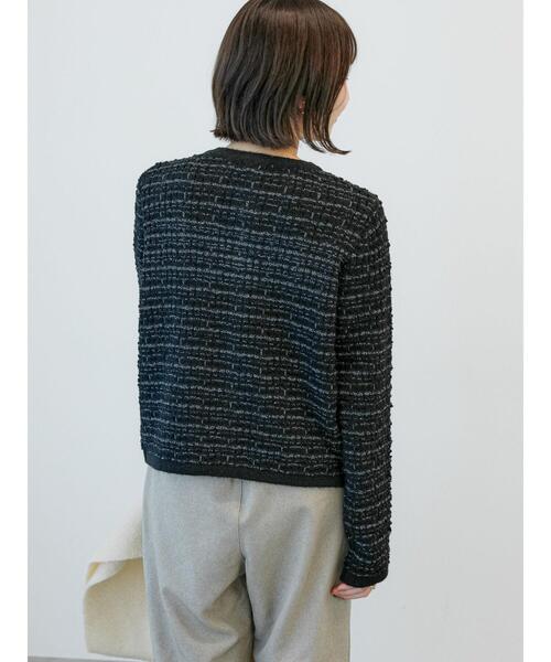 Te chichi TERRASSE（テチチテラス）の「ツイードニットジャケット（カーディガン/ボレロ・レディース・ブルー/グレー/ブラック・F）」の8枚目の写真