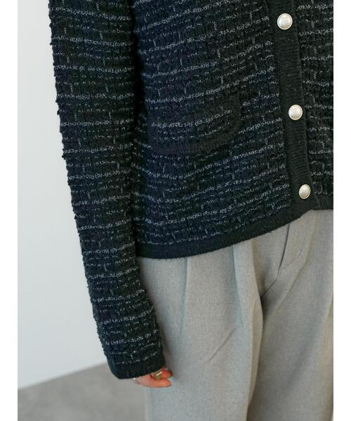 Te chichi TERRASSE（テチチテラス）の「ツイードニットジャケット（カーディガン/ボレロ・レディース・ブルー/グレー/ブラック・F）」の6枚目の写真