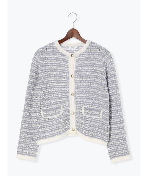 Te chichi TERRASSE（テチチテラス）の「ツイードニットジャケット（カーディガン/ボレロ・レディース・ブルー/グレー/ブラック・F）」の19枚目の写真
