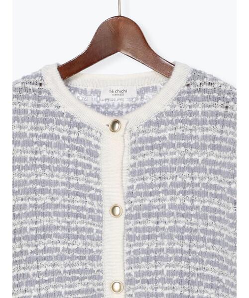 Te chichi TERRASSE（テチチテラス）の「ツイードニットジャケット（カーディガン/ボレロ・レディース・ブルー/グレー/ブラック・F）」の17枚目の写真