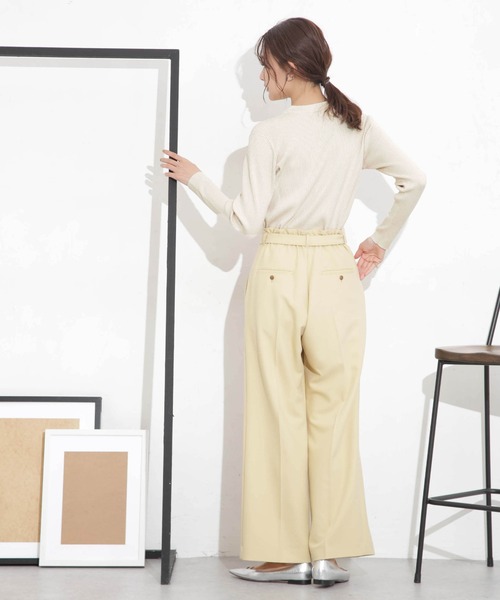 NANO universe（ナノユニバース）の「椿オイル加工リブカーディガン（カーディガン/ボレロ・レディース・ピンク/ライム/オフホワイト/ブラック・M/S）」の14枚目の写真