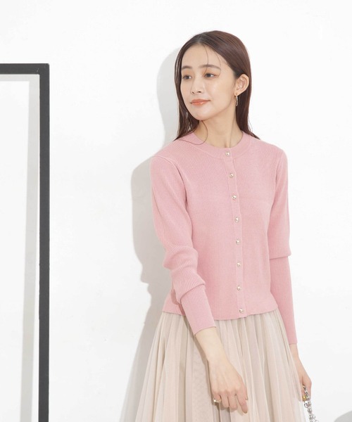 NANO universe（ナノユニバース）の「椿オイル加工リブカーディガン（カーディガン/ボレロ・レディース・ピンク/ライム/オフホワイト/ブラック・M/S）」の17枚目の写真