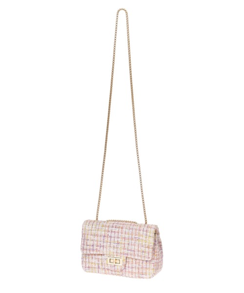 Edit Sheen(エディットシーン)の「ミックスツイードゴールドチェーンショルダーバッグ(ショルダーバッグ・レディース・ピンク/ブラック/ホワイト・FREE)」の13枚目の写真