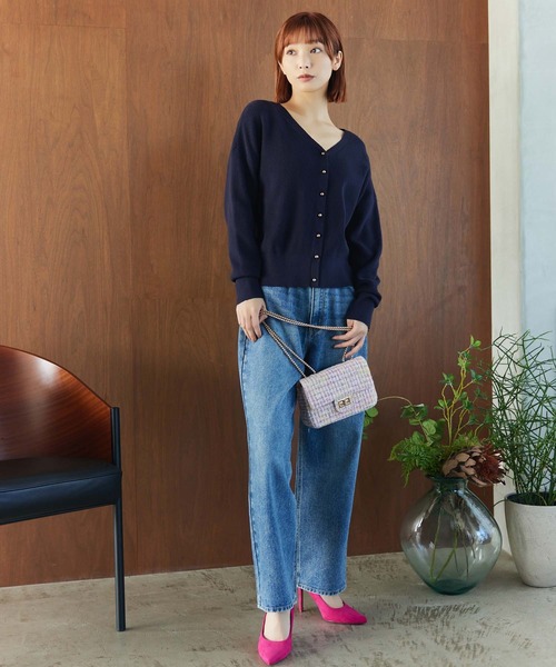 Edit Sheen(エディットシーン)の「ミックスツイードゴールドチェーンショルダーバッグ(ショルダーバッグ・レディース・ピンク/ブラック/ホワイト・FREE)」の9枚目の写真