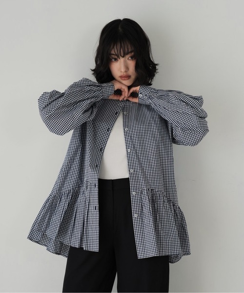 セール】テール ブラウス プリーツ フリル(シャツ/ブラウス)|Cla セール】テール ブラウス プリーツ フリル(シャツ/ブラウス)|Cla