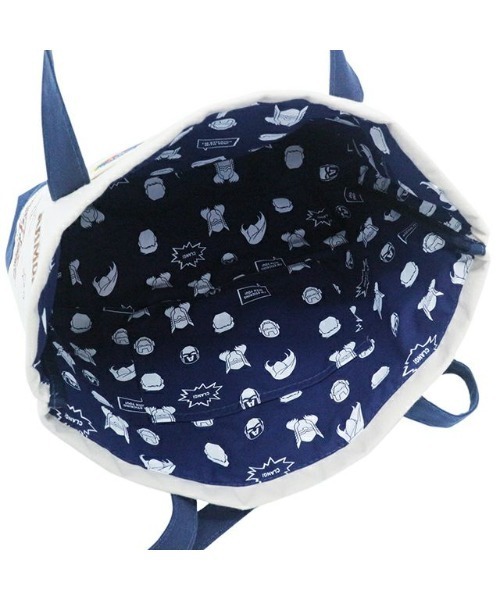 MARVEL（マーベル）の「【 MARVEL 】 マーベルヒーローズ ワイドトート（トートバッグ・レディース・ホワイト×ネイビー・FREE）」の2枚目の写真