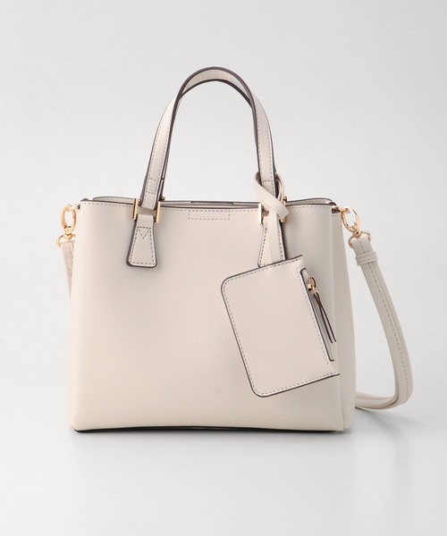 Honeys(ハニーズ)の「軽量両あおりハンドバッグ(ハンドバッグ・レディース・ライトベージュ/ブルーグレー/アイボリー/ブラック/スモークピンク/グレー/ブラウン・FREE)」の13枚目の写真