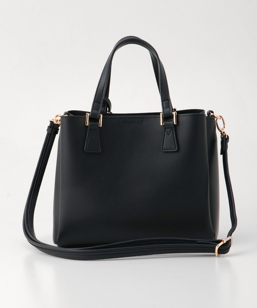 Honeys(ハニーズ)の「軽量両あおりハンドバッグ(ハンドバッグ・レディース・ライトベージュ/ブルーグレー/アイボリー/ブラック/スモークピンク/グレー/ブラウン・FREE)」の17枚目の写真