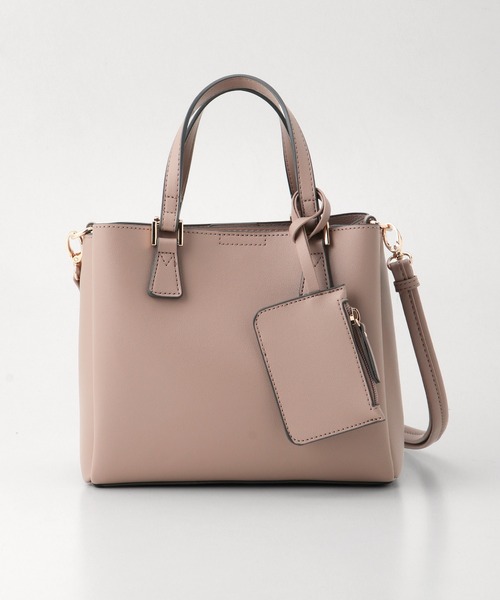 Honeys(ハニーズ)の「軽量両あおりハンドバッグ(ハンドバッグ・レディース・ライトベージュ/ブルーグレー/アイボリー/ブラック/スモークピンク/グレー/ブラウン・FREE)」の19枚目の写真