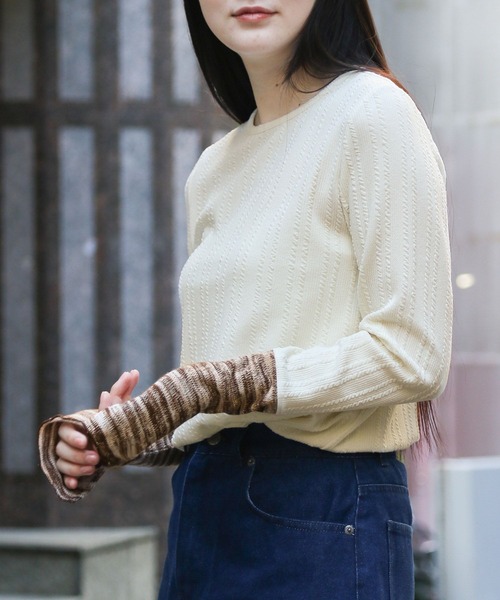 3.3 Field Trip （3.3フィールドトリップ）の「3.3 Field Trip／キリカエ長袖Tシャツ　2993680（Tシャツ/カットソー・レディース・アイボリー/ブラック/ネイビー・FREE）」の3枚目の写真