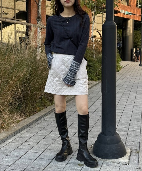 3.3 Field Trip （3.3フィールドトリップ）の「3.3 Field Trip／キリカエ長袖Tシャツ　2993680（Tシャツ/カットソー・レディース・アイボリー/ブラック/ネイビー・FREE）」の4枚目の写真