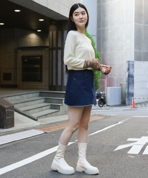 3.3 Field Trip （3.3フィールドトリップ）の「3.3 Field Trip／キリカエ長袖Tシャツ　2993680（Tシャツ/カットソー・レディース・アイボリー/ブラック/ネイビー・FREE）」の14枚目の写真