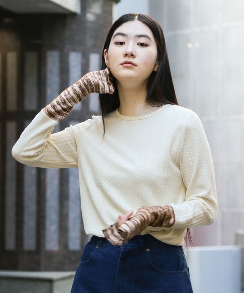 3.3 Field Trip （3.3フィールドトリップ）の「3.3 Field Trip／キリカエ長袖Tシャツ　2993680（Tシャツ/カットソー・レディース・アイボリー/ブラック/ネイビー・FREE）」の5枚目の写真