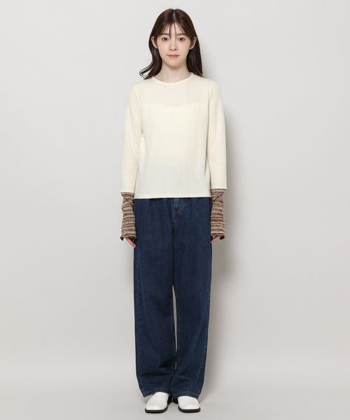 3.3 Field Trip （3.3フィールドトリップ）の「3.3 Field Trip／キリカエ長袖Tシャツ　2993680（Tシャツ/カットソー・レディース・アイボリー/ブラック/ネイビー・FREE）」の7枚目の写真