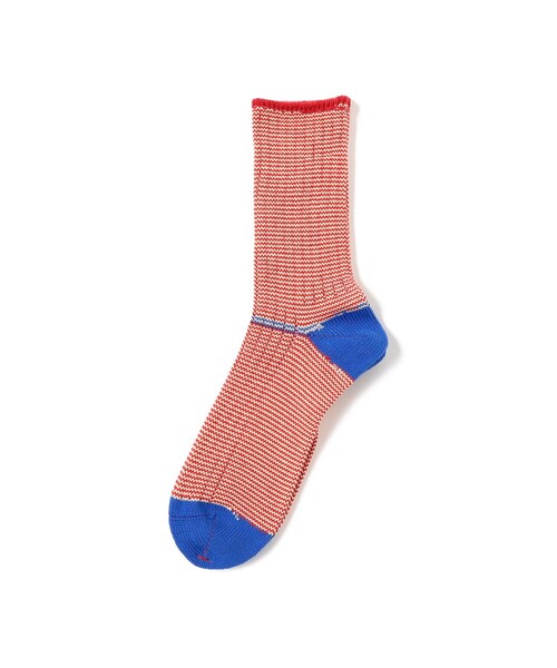 BEAMS PLUS(ビームスプラス)の「BEAMS PLUS / ピンストライプ リブ ソックス(ソックス/靴下・メンズ・レッド/ブラック/ブルー/イエロー・ONE SIZE)」の4枚目の写真