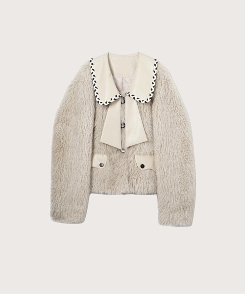 Doll Collar Wool Fur Jacket