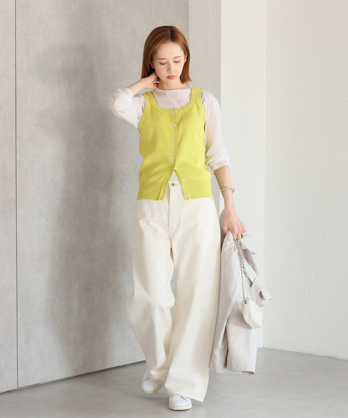 JOURNAL STANDARD(ジャーナルスタンダード)の「コンパクトベスト(ベスト・レディース・ホワイト系その他/イエロー/ブラック・FREE)」の8枚目の写真