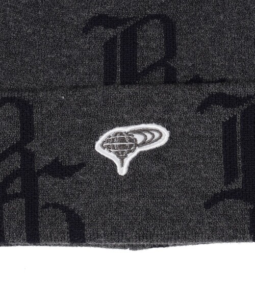 BEAMS GOLF(ビームスゴルフ)の「NYロゴ 総柄 ニットキャップ(ニットキャップ/ビーニー・メンズ・グレー/ネイビー・ONE SIZE)」の4枚目の写真
