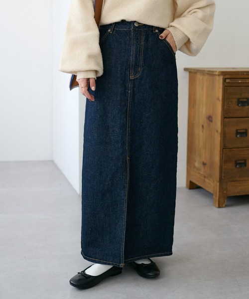 DISCOAT（ディスコート）の「【新色追加！サイズ展開あり】USコットンデニムナロースカート（デニムスカート・レディース・ネイビー/サックスブルー/ブラック・LARGE/SMALL/MEDIUM）」の9枚目の写真