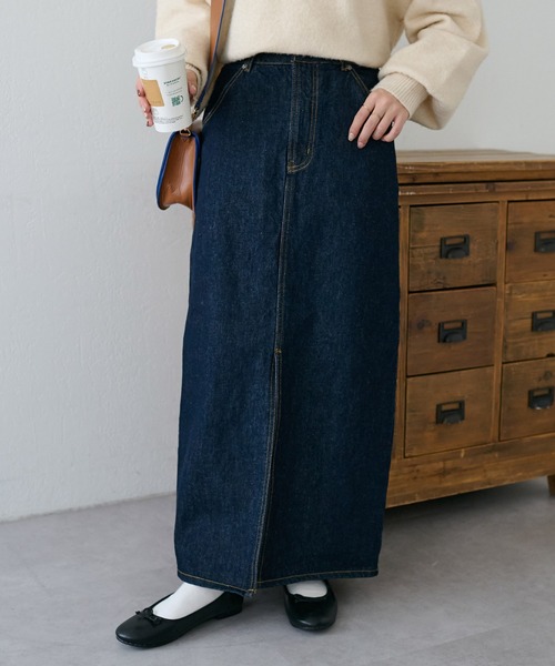 DISCOAT（ディスコート）の「【新色追加！サイズ展開あり】USコットンデニムナロースカート（デニムスカート・レディース・ネイビー/サックスブルー/ブラック・LARGE/SMALL/MEDIUM）」の10枚目の写真