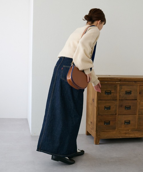 DISCOAT（ディスコート）の「【新色追加！サイズ展開あり】USコットンデニムナロースカート（デニムスカート・レディース・ネイビー/サックスブルー/ブラック・LARGE/SMALL/MEDIUM）」の15枚目の写真