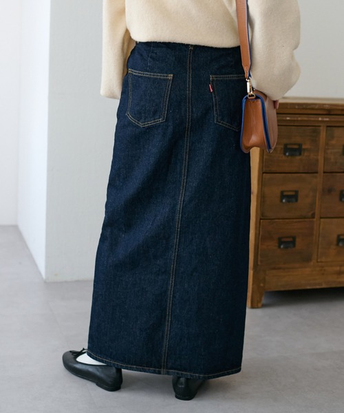 DISCOAT（ディスコート）の「【新色追加！サイズ展開あり】USコットンデニムナロースカート（デニムスカート・レディース・ネイビー/サックスブルー/ブラック・LARGE/SMALL/MEDIUM）」の11枚目の写真