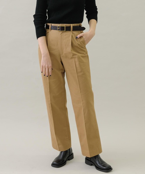 URBAN RESEARCH Sonny Label（アーバンリサーチサニーレーベル）の「起毛チノストレートタックパンツ（チノパンツ・レディース・キャメル/ブラック・38/36）」の2枚目の写真