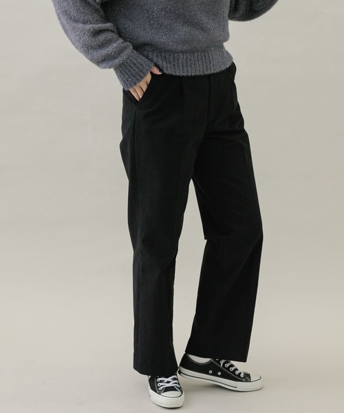 URBAN RESEARCH Sonny Label（アーバンリサーチサニーレーベル）の「起毛チノストレートタックパンツ（チノパンツ・レディース・キャメル/ブラック・38/36）」の4枚目の写真