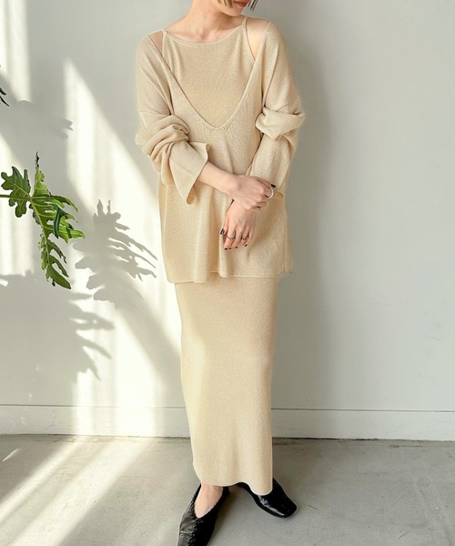 セール】【サイズ展開あり】ディープVネックルーズニット（ニット